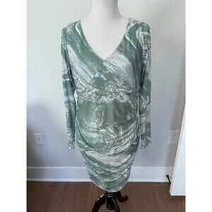 BP Green Marble Ruched Dress- size XL